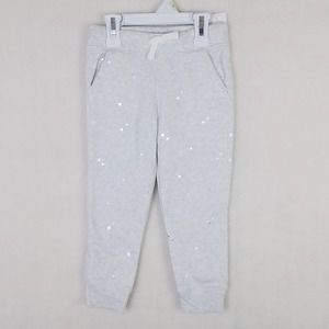 Oshkosh Fleece Lined Jogger Girls Size 4 in Heather‎ Grey w/ Silver Stars